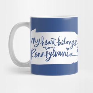 My Heart Belongs To Pennsylvania: State Pride Calligraphy Mug